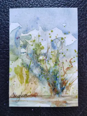 Wild Gorgeous Landscape WaterColour by CheyAnne aceo art card thumbnail 1