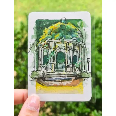 Gazebo aceo art card thumbnail 2