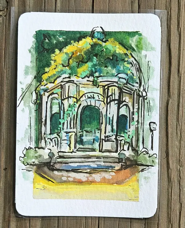 Gazebo aceo art card