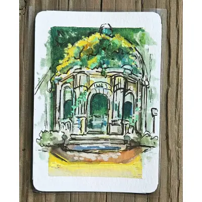 Gazebo aceo art card thumbnail 1