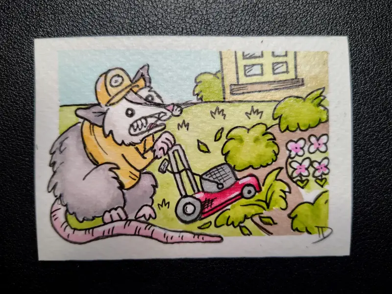 "Landscraper" aceo art card