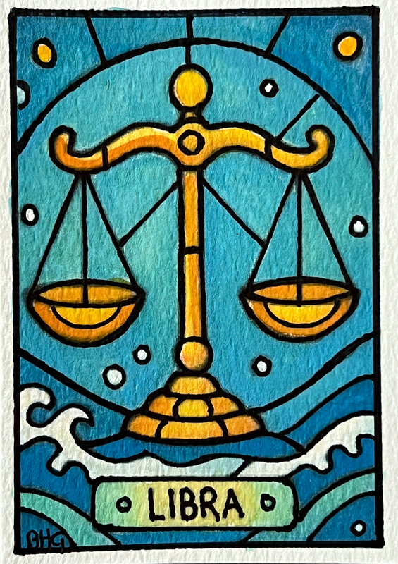Libra aceo art card