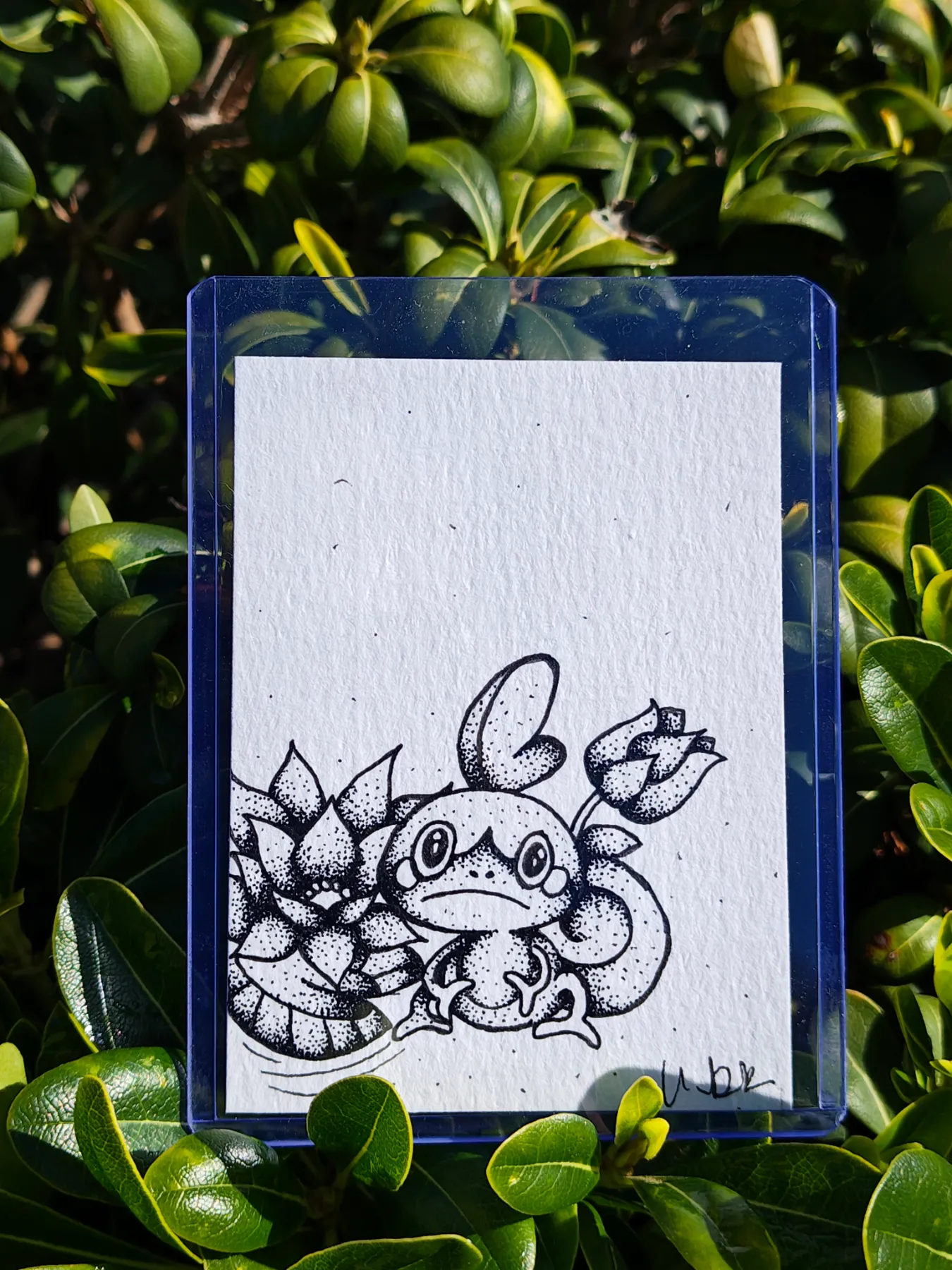 Sad Lizard aceo art card