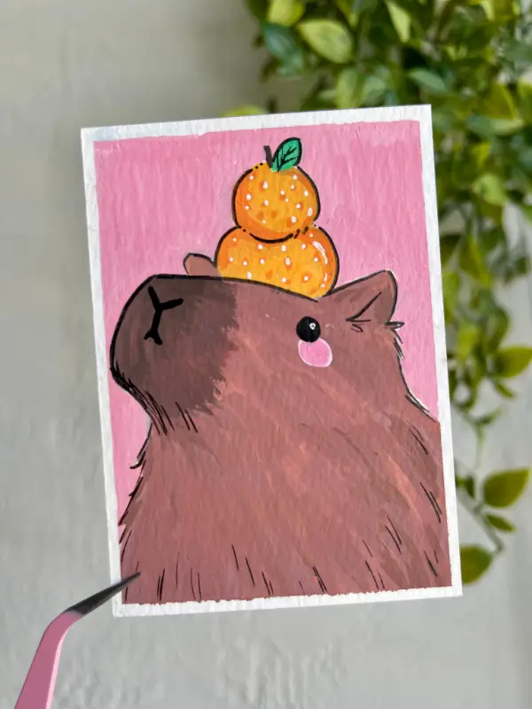Capybara aceo art card