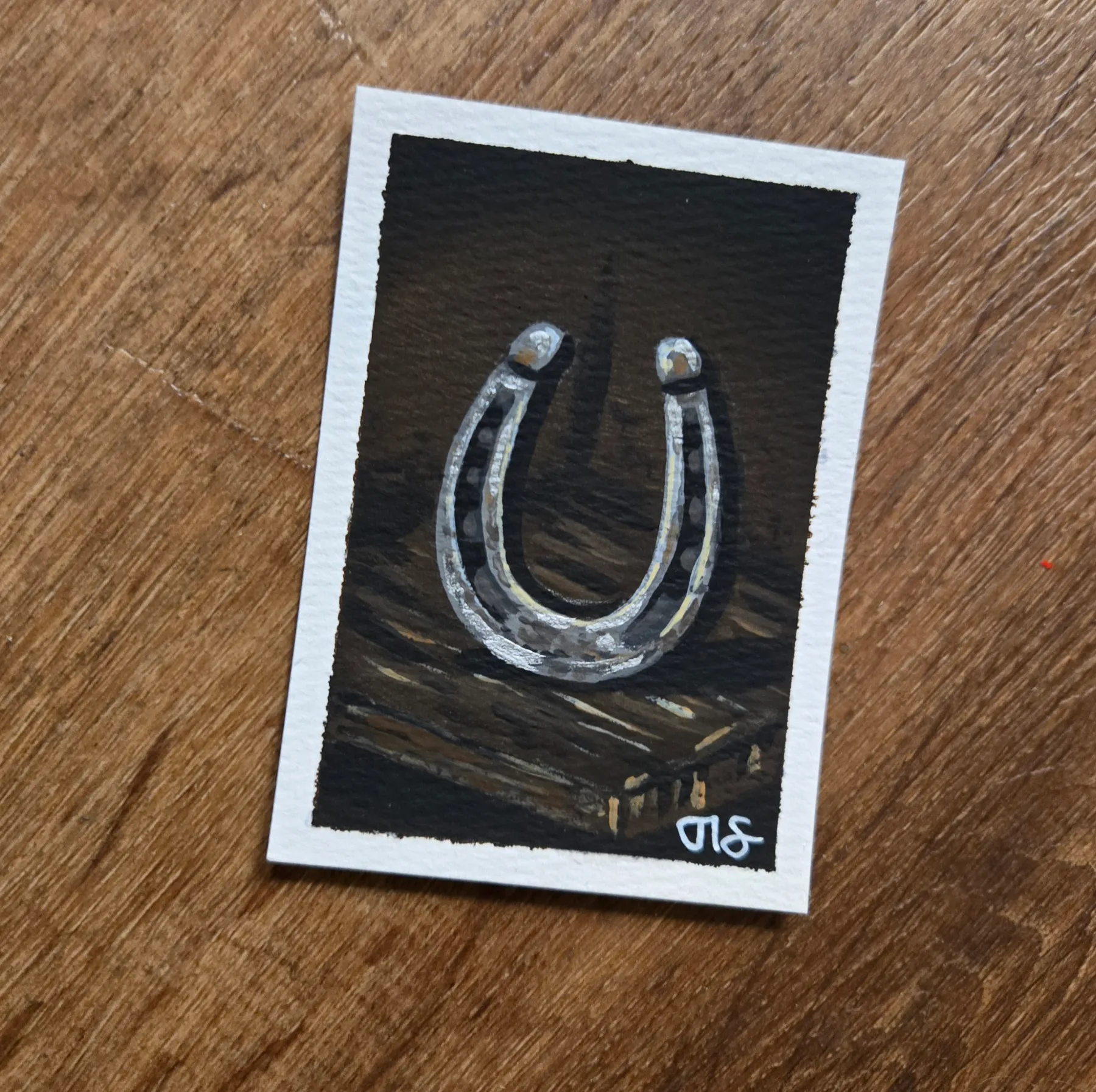 Horse Shoe aceo art card