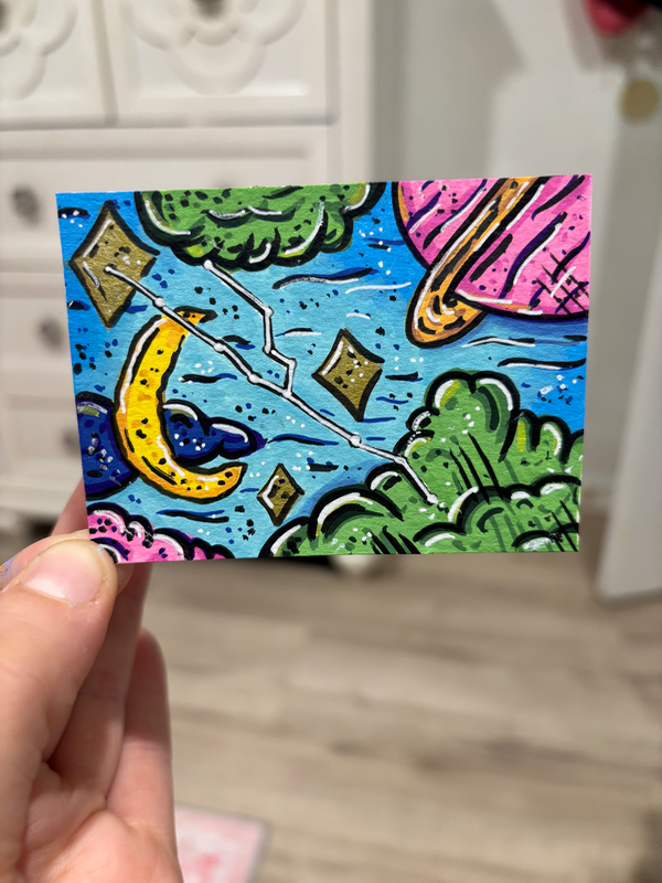 Taurus Zodiac Constellation | Astrology Illustration aceo art card