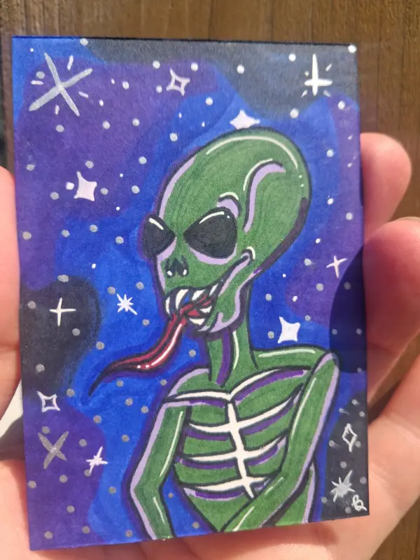 Alien aceo art card