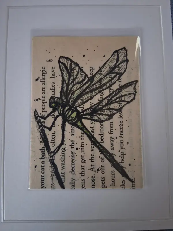 Dragonfly aceo art card
