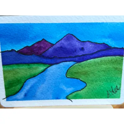 Blissful Brook aceo art card thumbnail 2