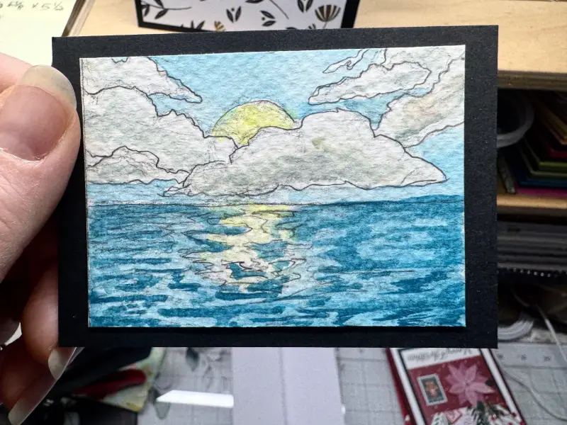 Oceans aceo art card