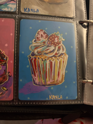 Strawberry Cupcake aceo art card thumbnail 1
