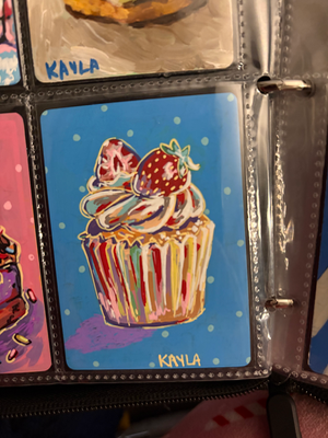Strawberry Cupcake aceo art card thumbnail 2