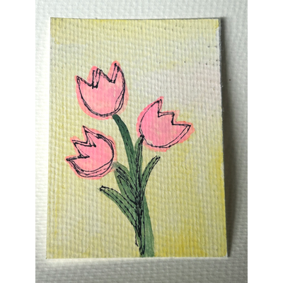 Pink Daydream aceo art card thumbnail 2