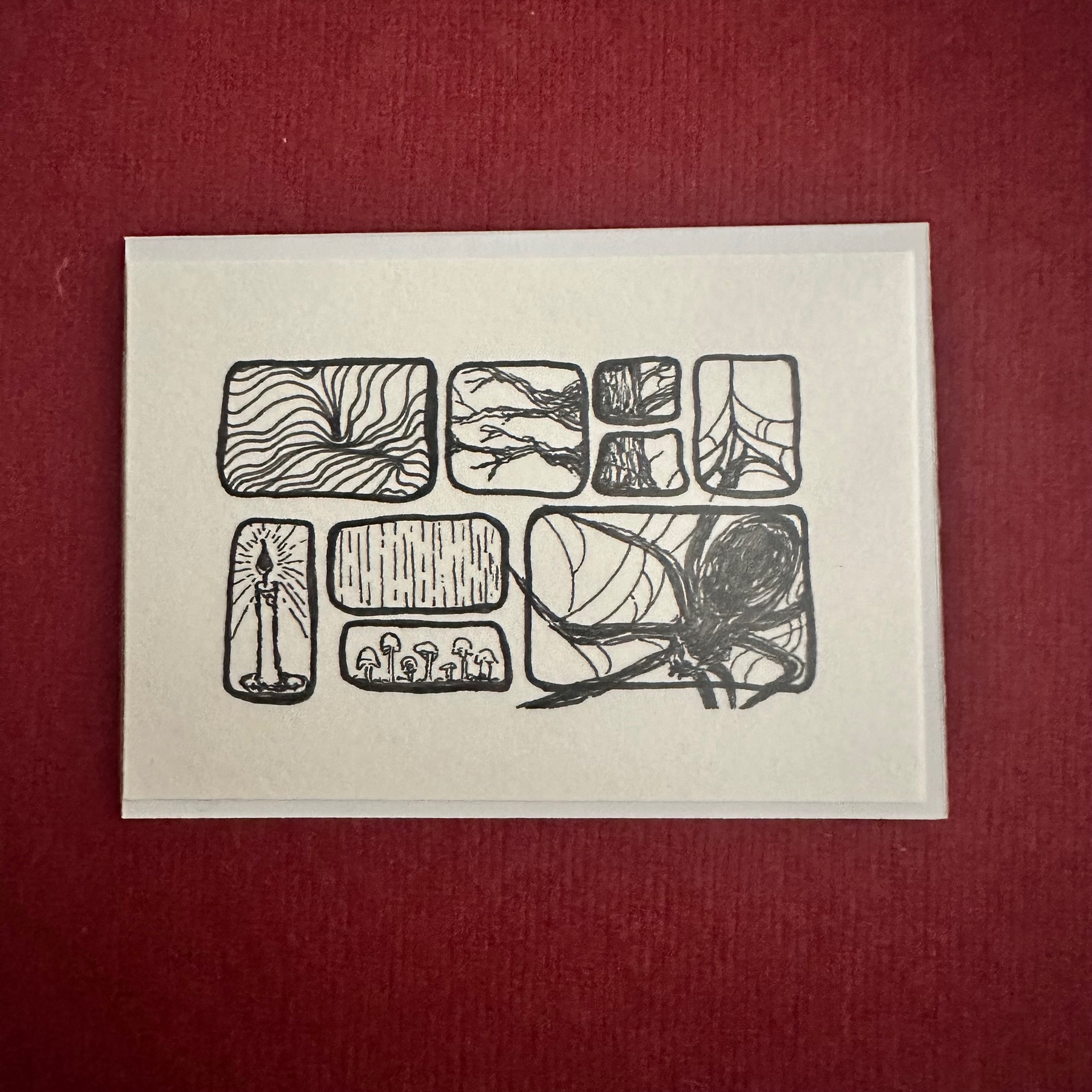 Creepy Blocks aceo art card