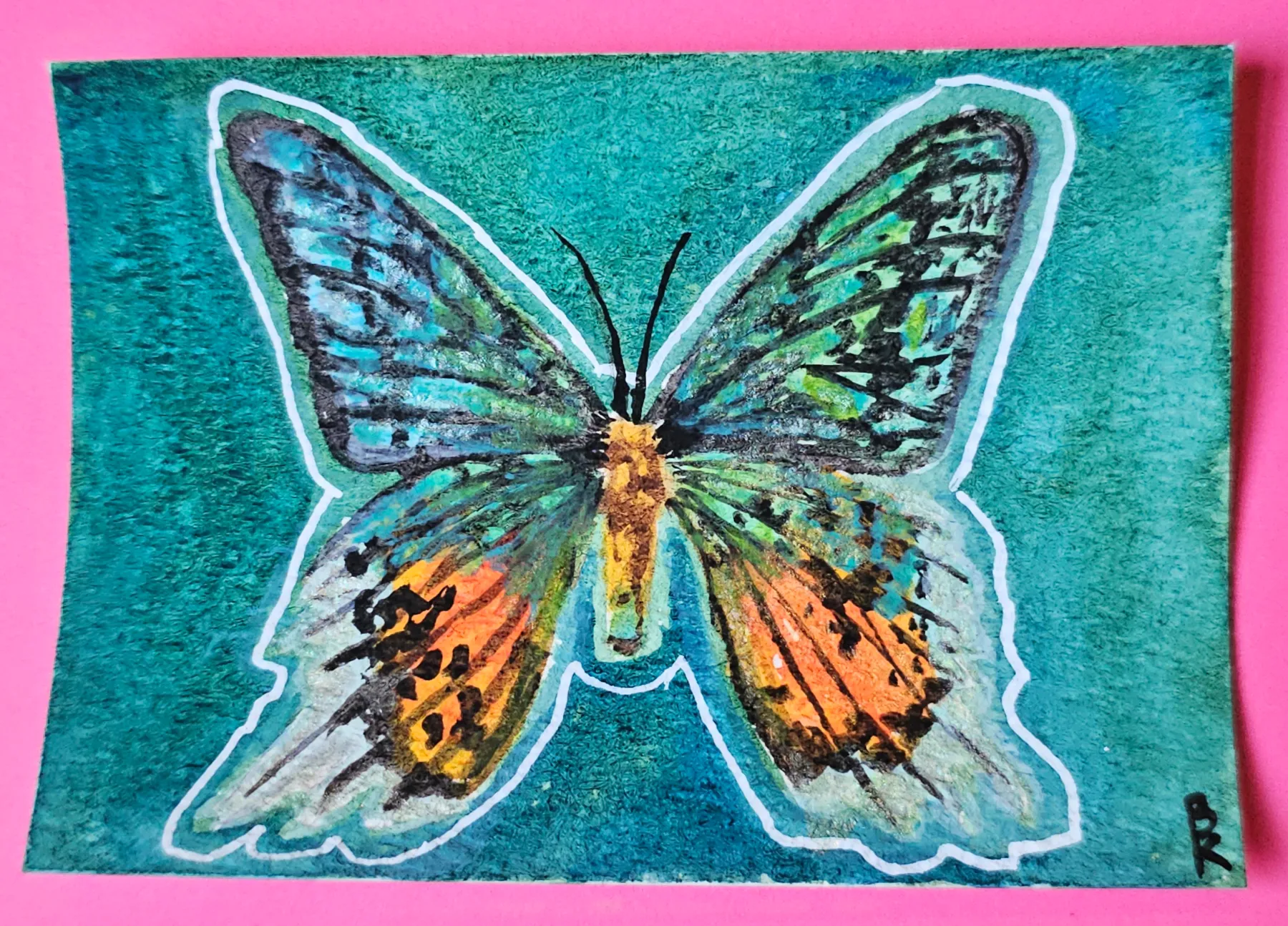 Sunset Moth aceo art card