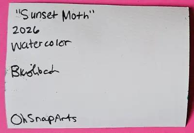 Sunset Moth aceo art card thumbnail 2