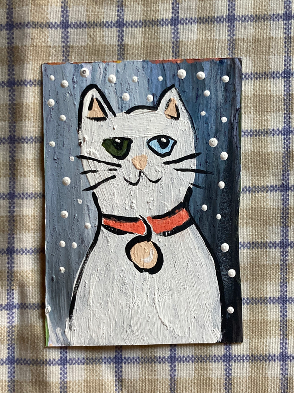 Series Cat One #4 aceo art card
