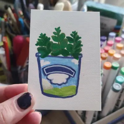 Ice Cream Garden (#2 of 4) aceo art card thumbnail 1