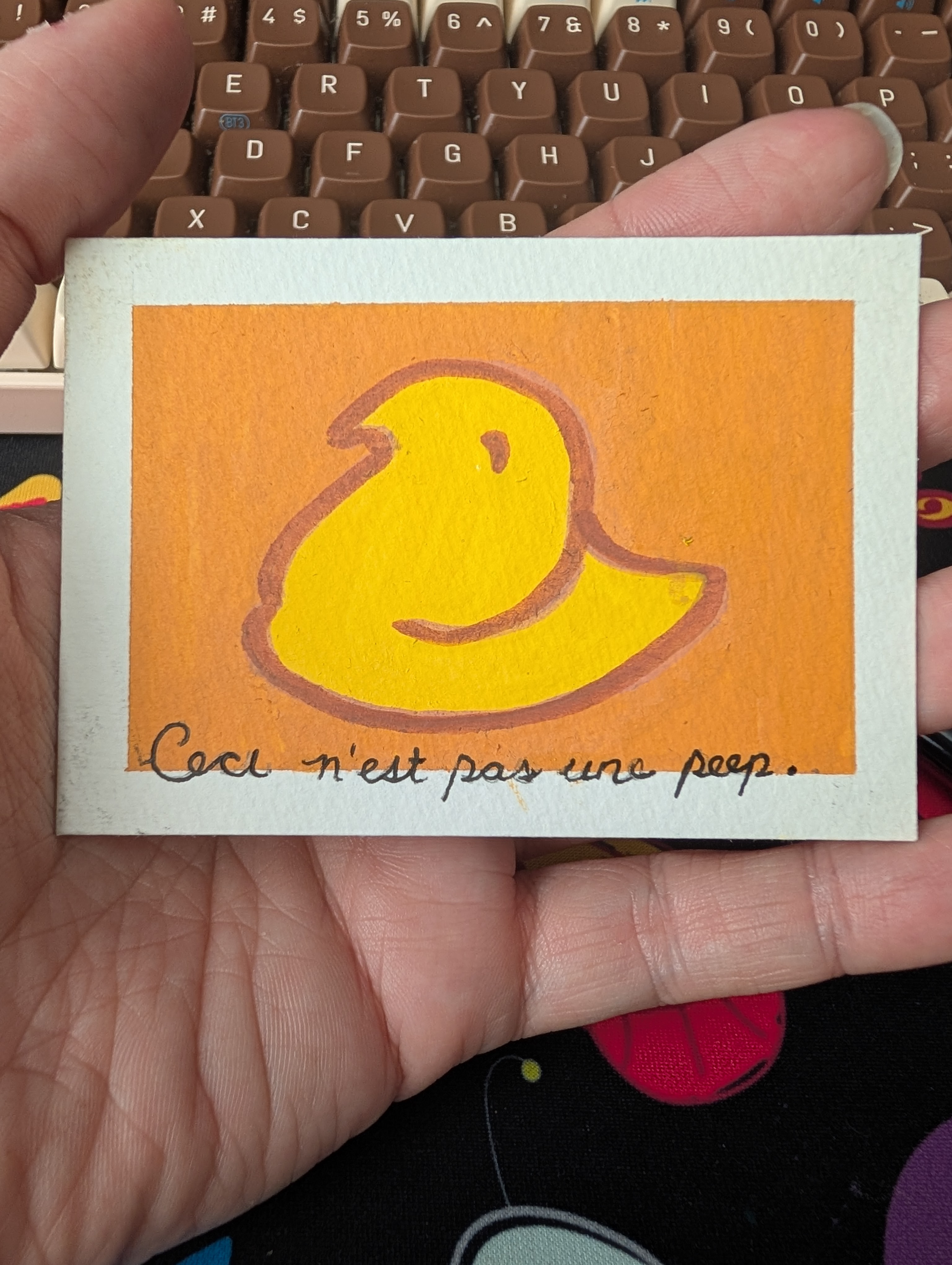 Peep aceo art card thumbnail 2