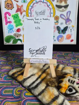 "Snoopy Tries a Krabby Patty" Fan Art, Snoopy aceo art card thumbnail 2