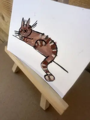 Brown Tabby Cat #2 aceo art card thumbnail 1