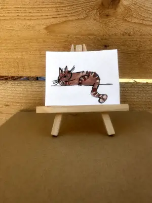 Brown Tabby Cat #2 aceo art card thumbnail 2