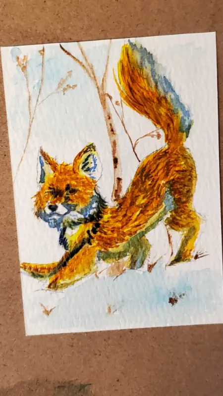 Come Play, Mr. Fox! aceo art card