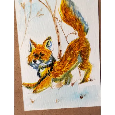 Come Play, Mr. Fox! aceo art card thumbnail 1