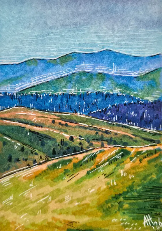 Landscape Study Three aceo art card