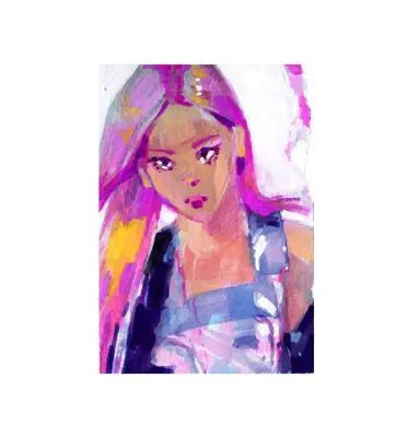 Rose #1 from BLACKPINK - gouache study aceo art card thumbnail 1