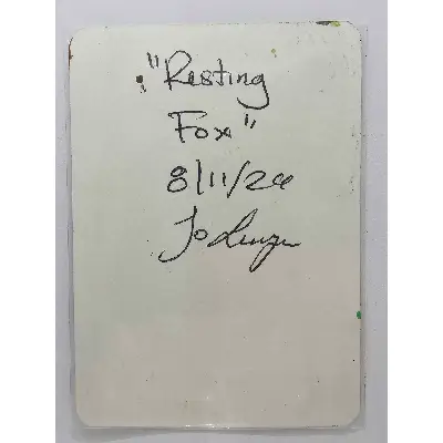 Resting Fox aceo art card thumbnail 2