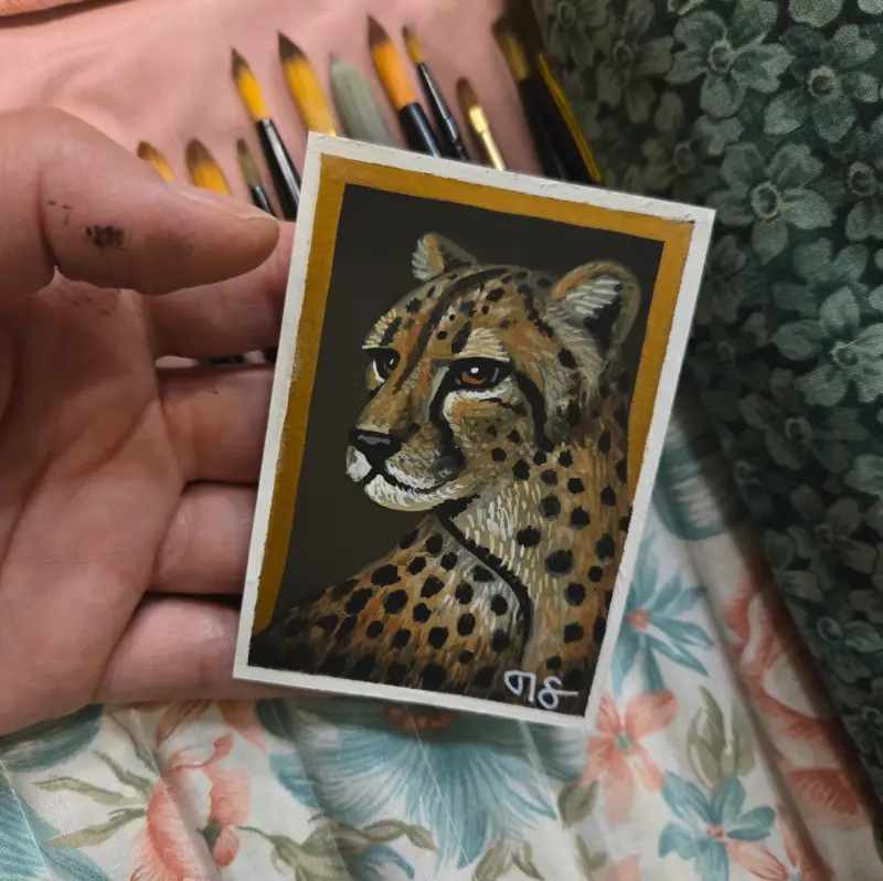Cheetah aceo art card