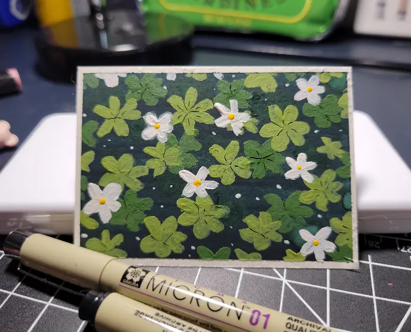 Field of Clover aceo art card