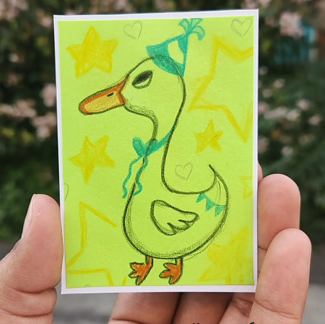 Happy Birthday Silly Goose aceo art card