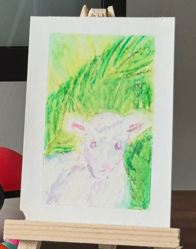 Lamb - Easter - Animal aceo art card