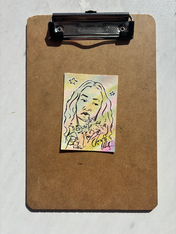 “Little lies” Portrait aceo art card