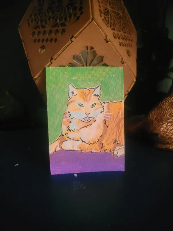 Cats out of Context: Tiger Tongue Blep aceo art card
