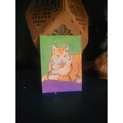 Cats out of Context: Tiger Tongue Blep aceo art card thumbnail 1