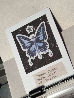 Polaroid Ladies #2 by Mazerzine butterfly dancer aceo art card thumbnail 2