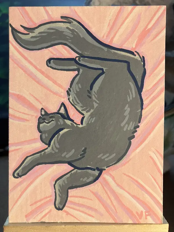 Cozy in the Sheets aceo art card