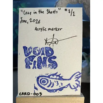 Cozy in the Sheets aceo art card thumbnail 2