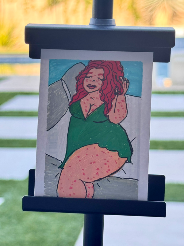 OOAK ACEO Acrylic and Watercolor “Beautiful” aceo art card