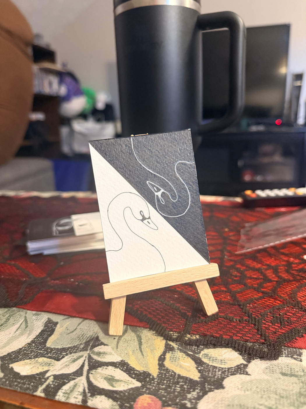 Swans aceo art card