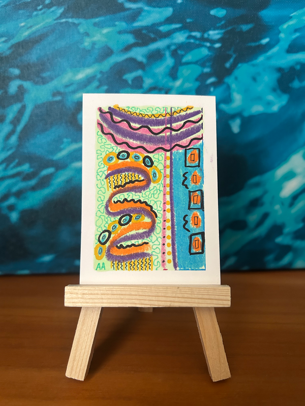 Lion Dance aceo art card