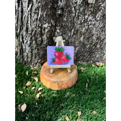Strawberries: Three aceo art card thumbnail 1