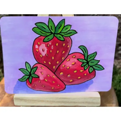 Strawberries: Three aceo art card thumbnail 2