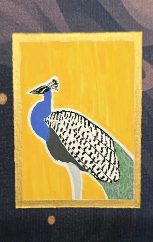 Golden Peacock aceo art card