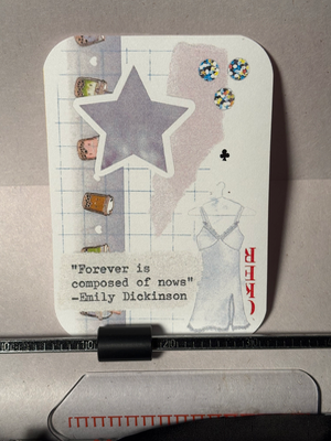 Lavender Emily Dickinson quote collage print by Mazerzine aceo art card thumbnail 1