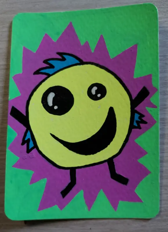 Neon Monster Ball aceo art card