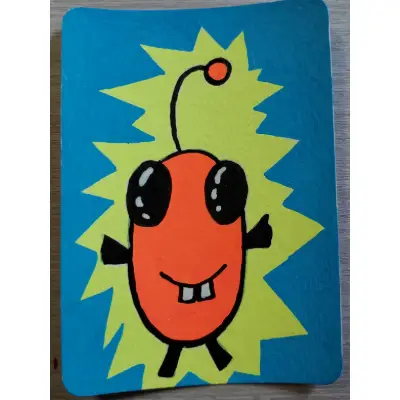 Neon Monster Ball aceo art card thumbnail 2